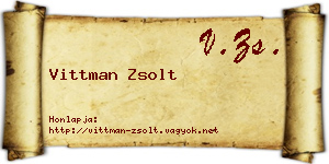 Vittman Zsolt névjegykártya